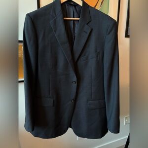 Brooks Brothers 346 Blazer Suit Jacket Madison Fit 100% Wool Blue Check 44 Long